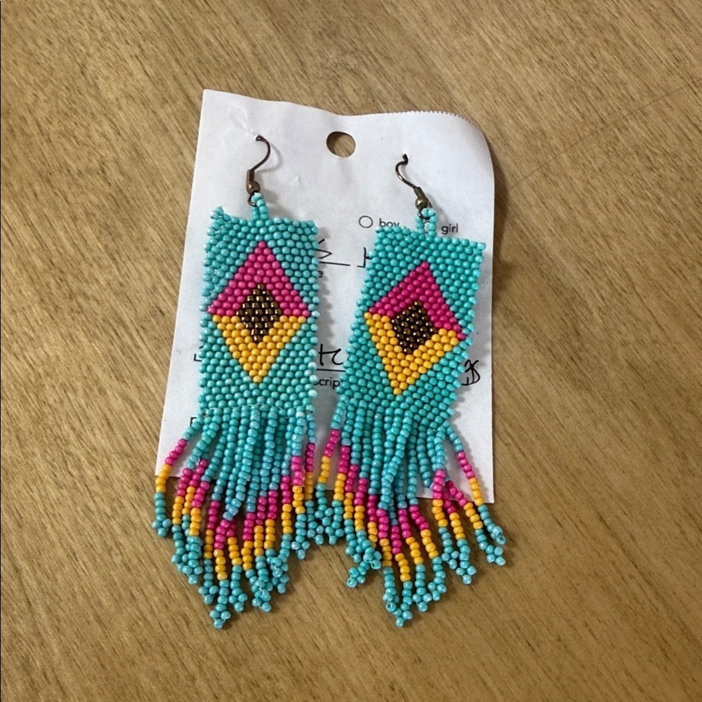 Lulu's Vibrant Beaded Fringe Earrings